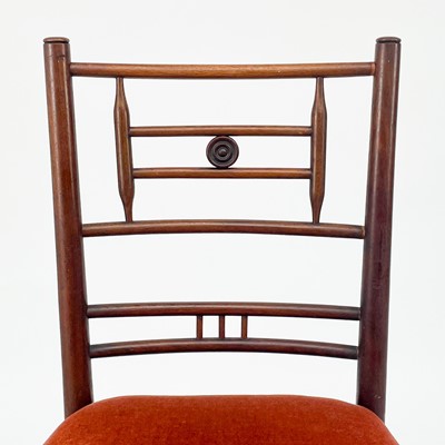 Lot 381 - A pair of Aesthetic movement walnut chairs.