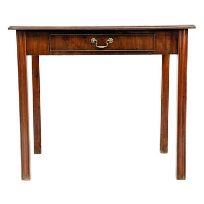 Lot 392 - A George III mahogany side table with a single drawer.