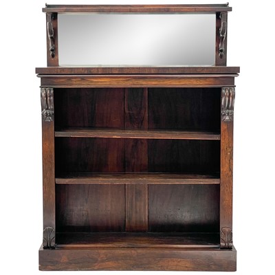 Lot 405 - A William IV rosewood low open bookcase.