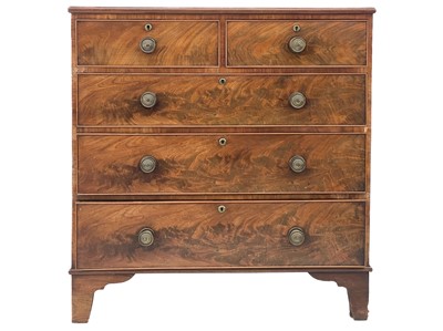 Lot 410 - A 19th century mahogany chest of drawers.