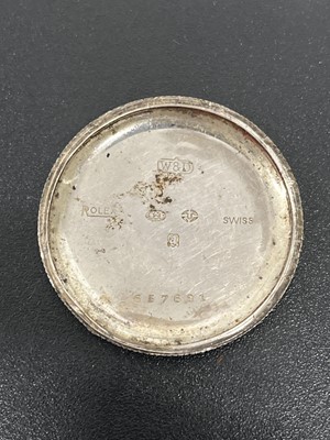Lot 174 - Rolex - An early 20th-century Rolex WWI period wire lug silver cased trench wristwatch.