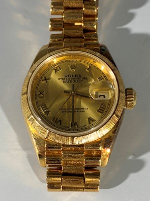 Lot 2505 - A Rolex Ladies 18ct gold Oyster Perpetual...