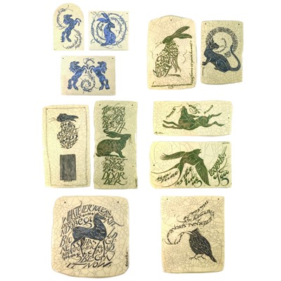 Lot 301 - Eleven ceramic poetry wall plaques by Iris Milward and Mel Chambers.