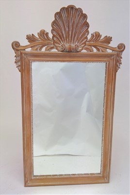 Lot 3506 - A pine rectangular wall mirror, 20th century,...