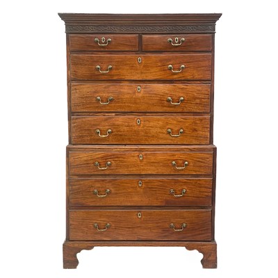 Lot 459 - George III mahogany Tallboy.