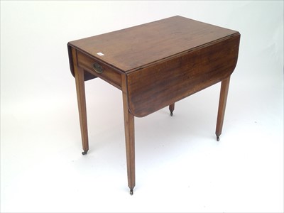 Lot 3416 - A George III mahogany Pembroke table, with a...