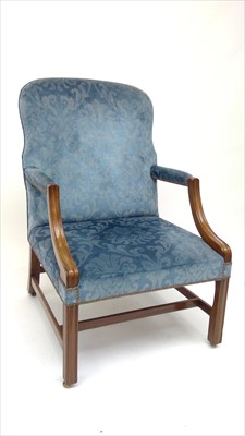 Lot 3523 - A Gainsborough type mahogany library armchair,...