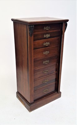 Lot 3409 - A Victorian mahogany Wellington chest, with...