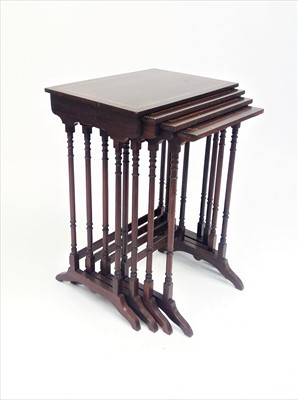 Lot 3539 - A Regency style mahogany crossbanded quartetto...