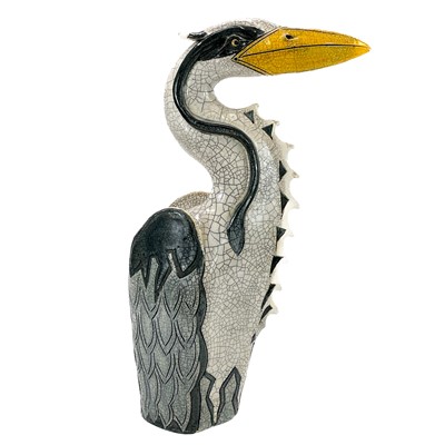 Lot 331 - A Jennie Hale large raku glazed figure of a Heron