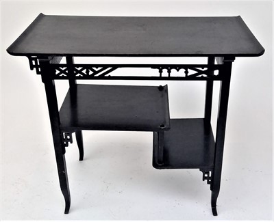 Lot 3540 - An ebonised oriental style occasional table in...