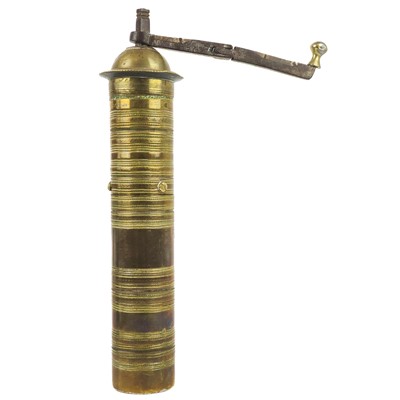 Lot 47 - A Turkish brass coffee mill, early 20th century.