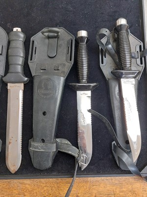 Lot 131 - Two Japanese Eternal stainless steel divers knives.