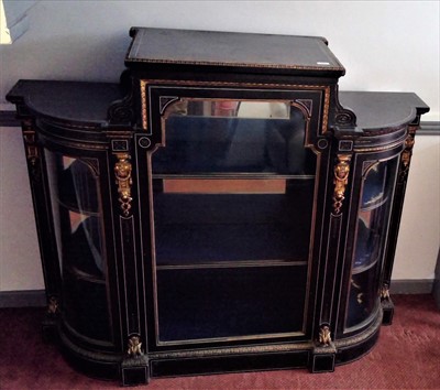 Lot 3406 - A Victorian ebonised credenza, with ormolu...