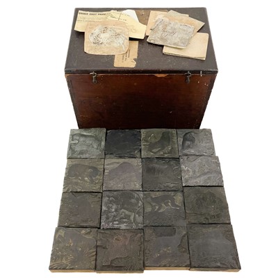 Lot 152 - A group of 16 Victorian carved boxwood printing blocks.