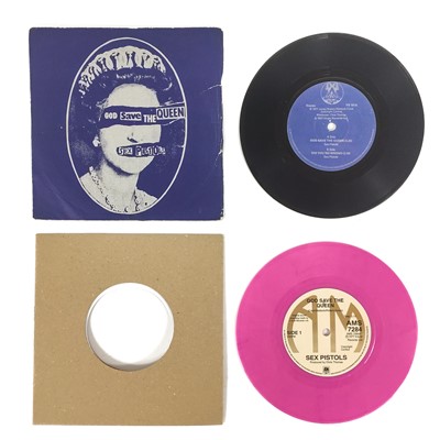 Lot 39 - A scarce 'God Save The Queen' pink 7" single.