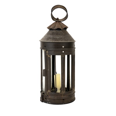 Lot 63 - A Victorian tin cylindrical lantern