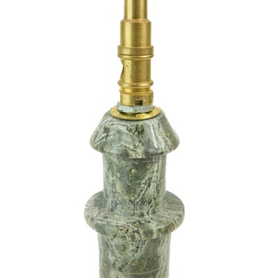 Lot 26 - A Cornish serpentine lighthouse lamp..