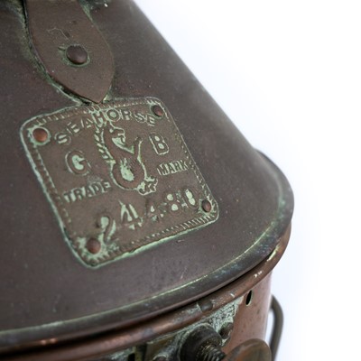 Lot 244 - An early 20th century copper navigational light by Seahorse.