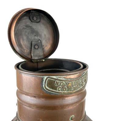 Lot 244 - An early 20th century copper navigational light by Seahorse.