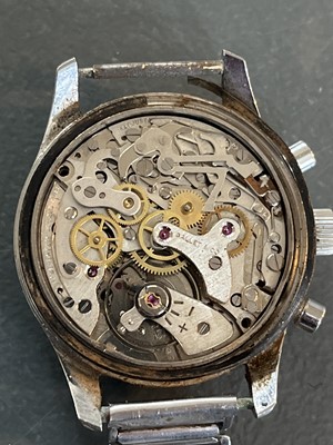 Lot 189 - A Gallet gentleman's stainless steel manual wind chronograph wristwatch.