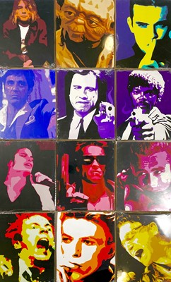 Lot 340 - Music and Pop icon wall art.