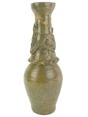 Lot 1028 - A Chinese celadon stoneware vase, Song style.