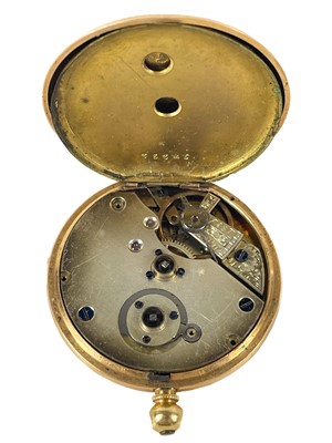 Lot 57 - An 18ct gold-cased key wind pocket watch.