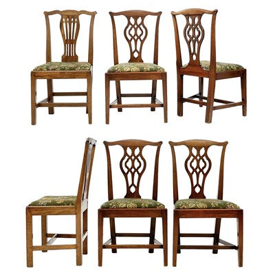 Lot 33 - A set of three George III mahogany dining chairs.