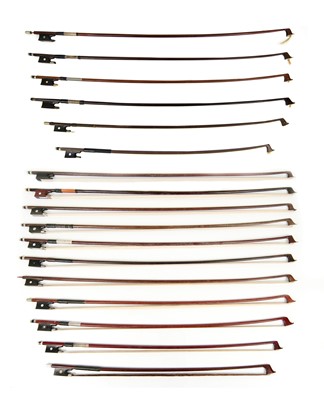 Lot 51 - Seventeen violin bows.