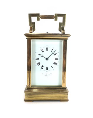 Lot 332 - A Goldsmiths and Silversmiths French made repeating carriage clock.