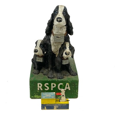 Lot 240 - A composition freestanding RSPCA charity collection box.