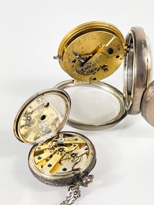 Lot 58 - A silver-cased key wind pocket watch and a 935 silver-cased fob watch.