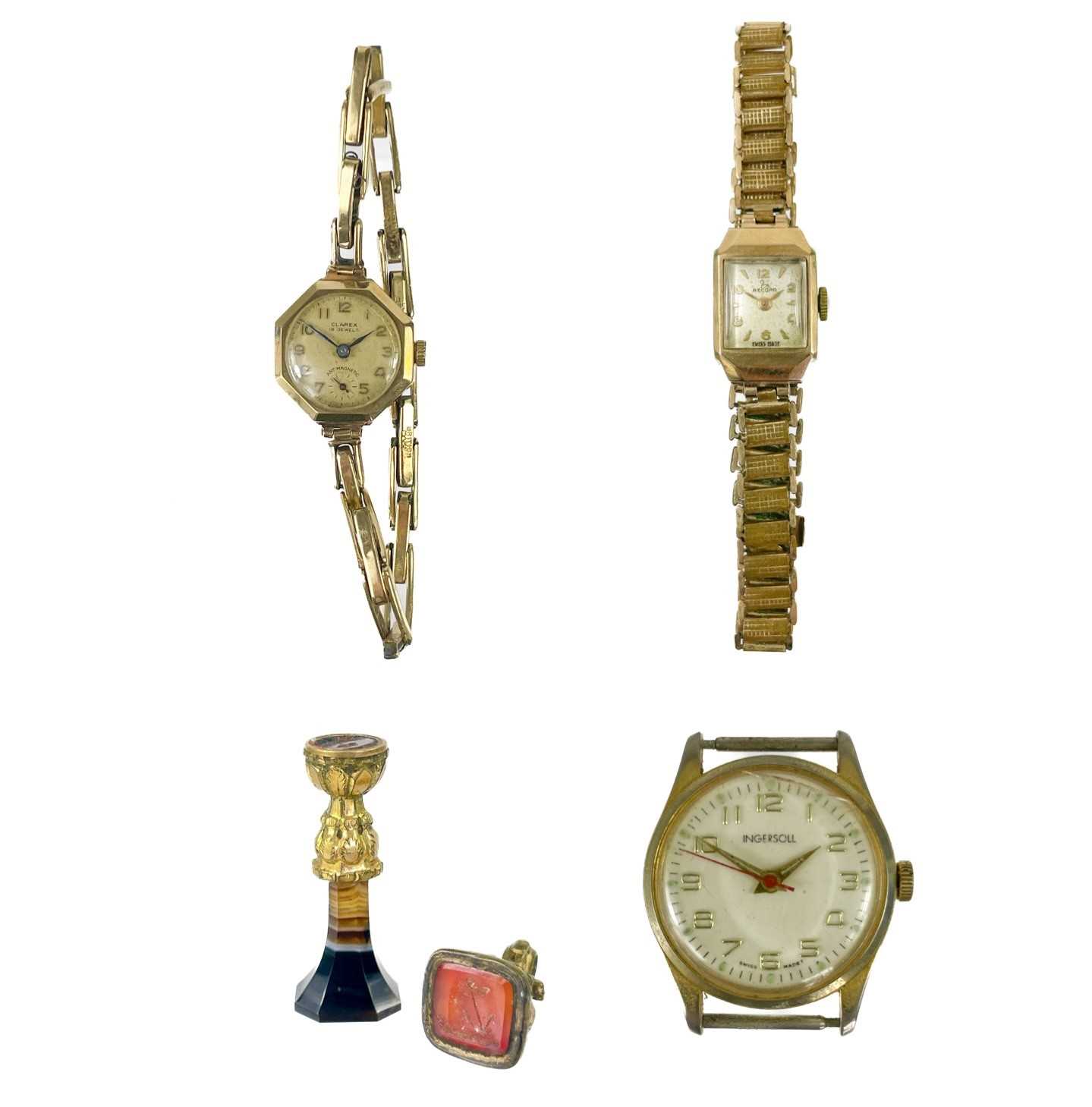 Lot 110 - Two 9ct gold-cased lady's manual wind wristwatches.