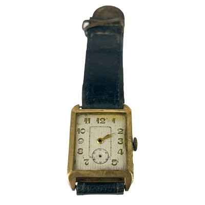 Lot 108 - A 1920s Art Deco 9ct cased gentleman's manual wind wristwatch and a lady's 9ct bracelet wristwatch.