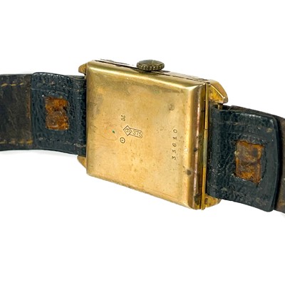 Lot 108 - A 1920s Art Deco 9ct cased gentleman's manual wind wristwatch and a lady's 9ct bracelet wristwatch.