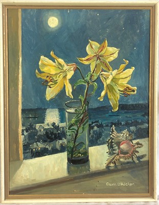 Lot 449 - Gwen Whicker (1900-1966) Lilium Moonlight Oil...