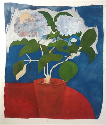 Lot 646 - British School, 20th Century Hydrangea Oil on...