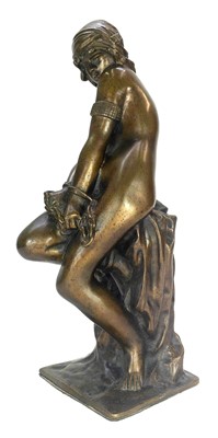 Lot 5 - An early 20th century bronze figure of Angelica chained to the rock.