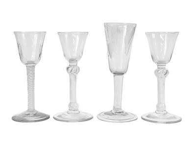 Lot 604 - Four English drinking glasses.