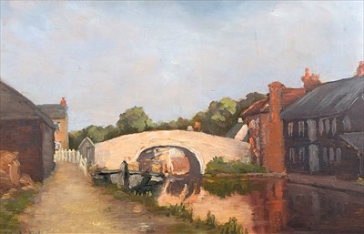 Lot 655 - Hugh C. FORD (British, 20th Century) A Canal...