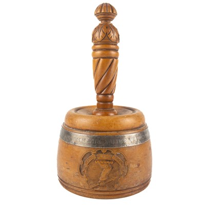 Lot 318 - A Victorian silver mounted treen presentation mallet.