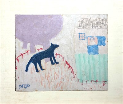 Lot 643 - David PEARCE (b.1949) Blue Dog Oil on board 23....