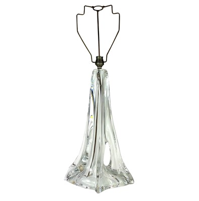 Lot 412 - A 20th century Daum glass table lamp.