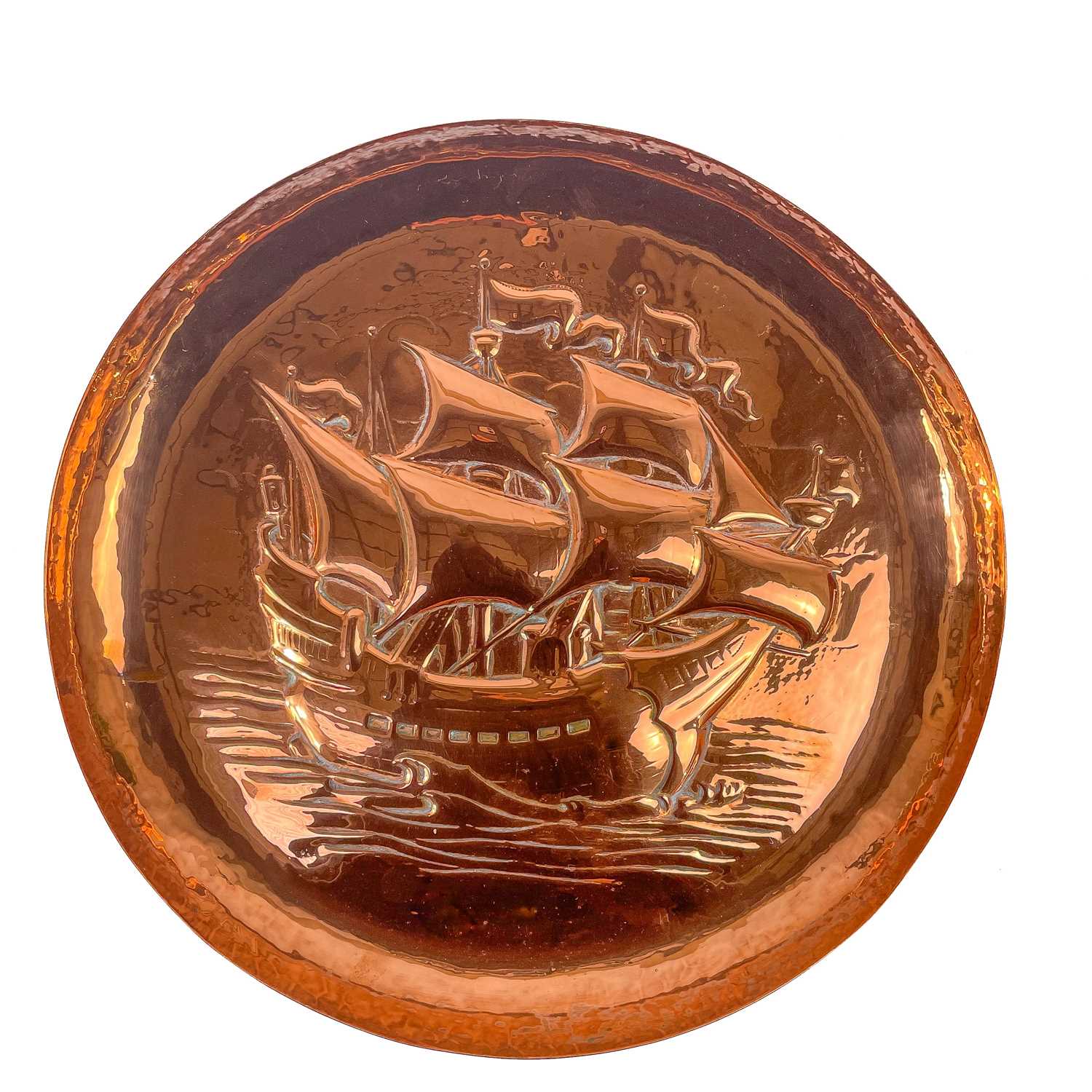 Lot 213 - A Newlyn copper circular shallow dish.