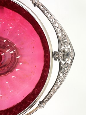 Lot 91 - A German WMF cranberry glass fruit bowl.