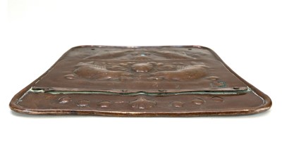 Lot 162 - A Newlyn copper letter/wall rack.