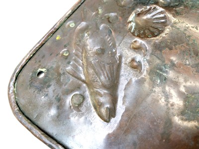 Lot 162 - A Newlyn copper letter/wall rack.