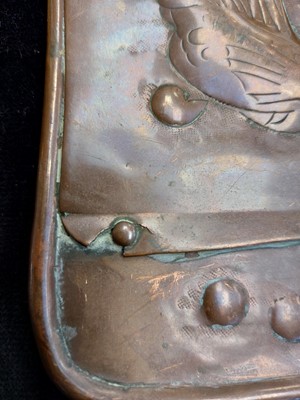 Lot 162 - A Newlyn copper letter/wall rack.