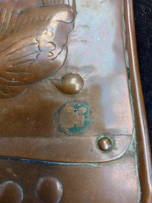 Lot 162 - A Newlyn copper letter/wall rack.